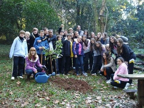 Alunos da Fundação Evangélica fazem ação de reflorestamento na Unidade