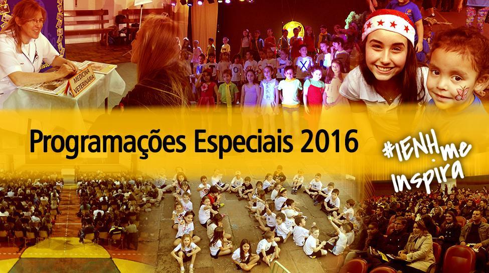 Programações especiais da IENH agendadas até dezembro de 2016