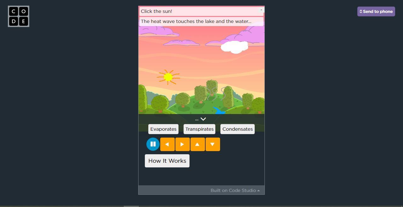 “Water cycle game” é atividade de estudantes da IENH nas aulas de Programming