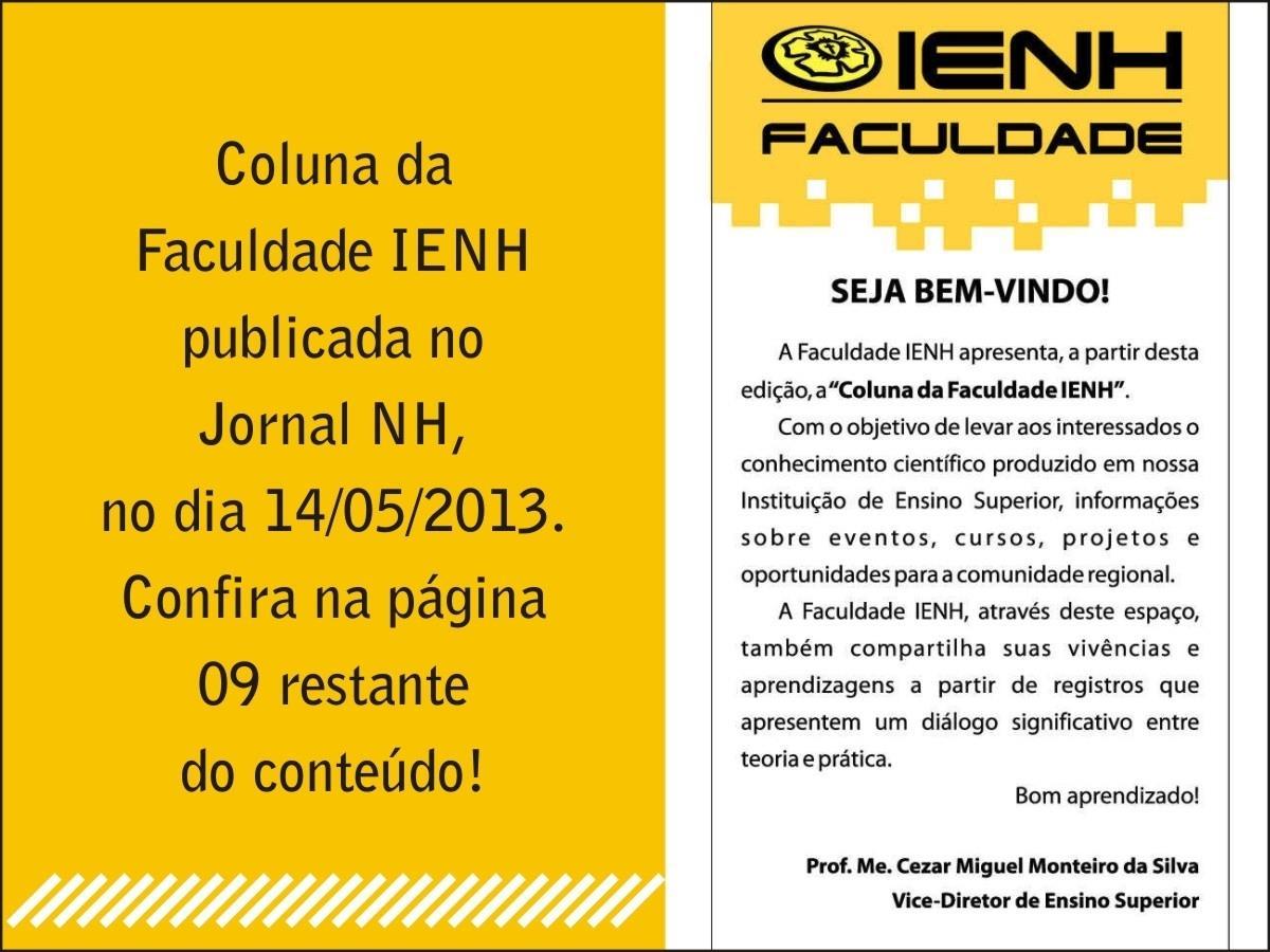 Faculdade IENH lança coluna no Jornal NH